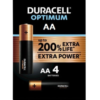 Duracell Optimum (4 pcs) Battery AA AAA Double A Triple A Duracell CopperTop Alkaline 1.5V Batteries