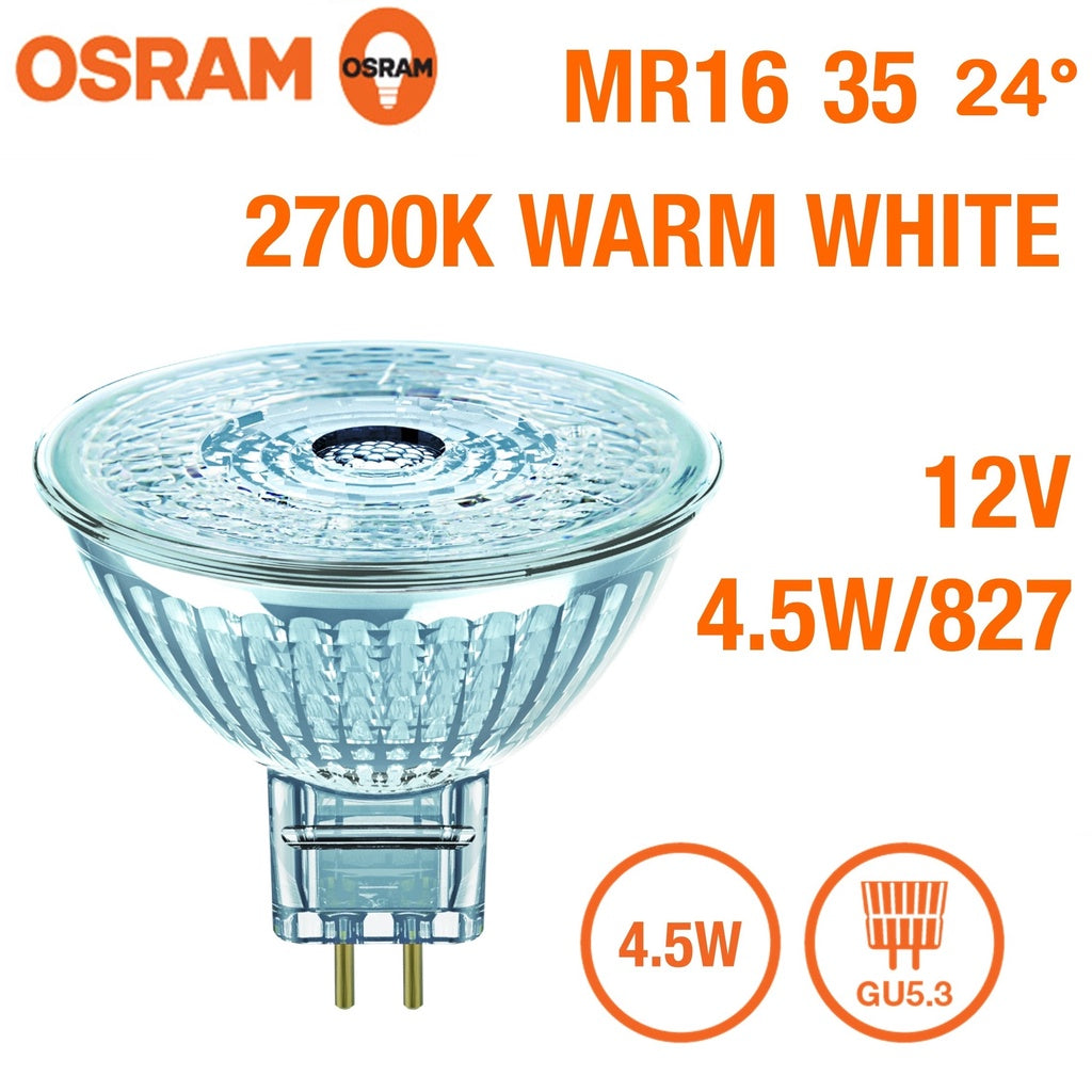 Osram Led Value 4.5W 12V LED MR16 2700K 24D GU5.3 380lm Warm White Led Bulb Led Lamp replaces 5W