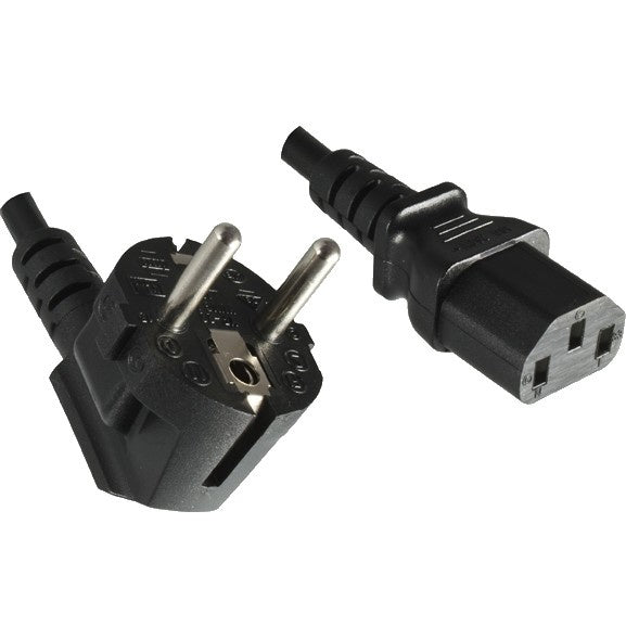 Power Cord Angled German Plug European Standard To C13 SJT AWG18 3C 3m 3meters 1mm Black Wire CEE7/7