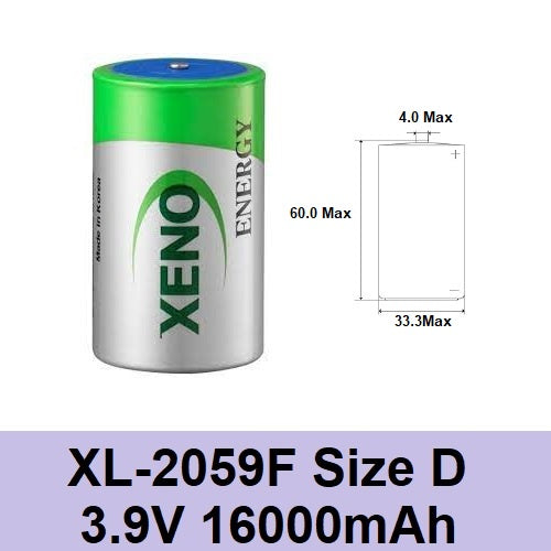 Xeno XL-2059F Lithium Battery D 3.9V 16000mAh DX34615 Primary Lithium 3.9 V Non Rechargeable TL-6930