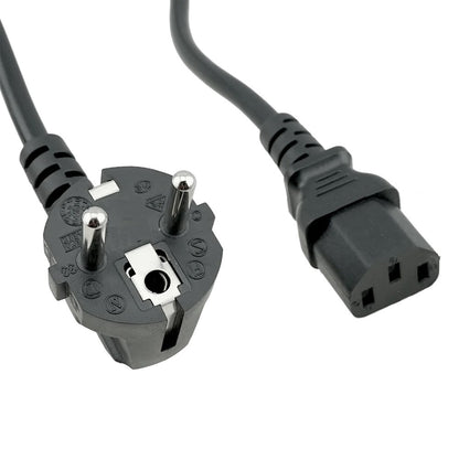 Power Cord Angled German Plug European Standard To C13 SJT AWG18 3C 3m 3meters 1mm Black Wire CEE7/7