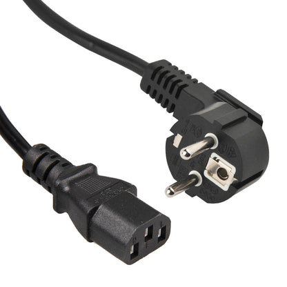 Power Cord Angled German Plug European Standard To C13 SJT AWG18 3C 3m 3meters 1mm Black Wire CEE7/7