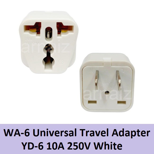 Universal Travel Adapter (1pc) White 10A 250V Adaptor Plug Socket AC Converter same as Omni Quality