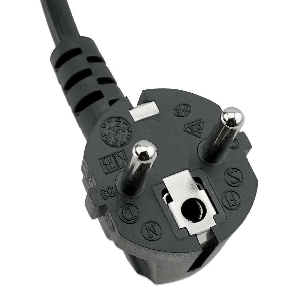 Power Cord Angled German Plug European Standard To C13 SJT AWG18 3C 3m 3meters 1mm Black Wire CEE7/7