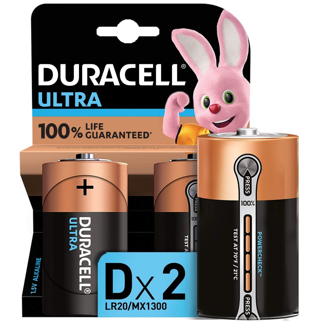 Duracell Size D Ultra Alkaline (2pcs) Battery MX1300 LR20