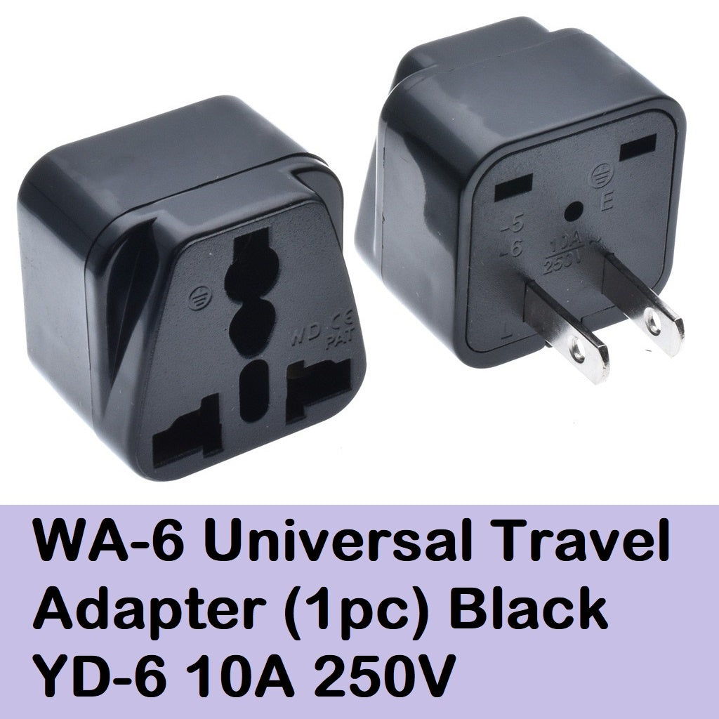 Universal Travel Adapter (1pc) Black 10A 250V Adaptor Plug Socket AC Converter same as Omni Quality