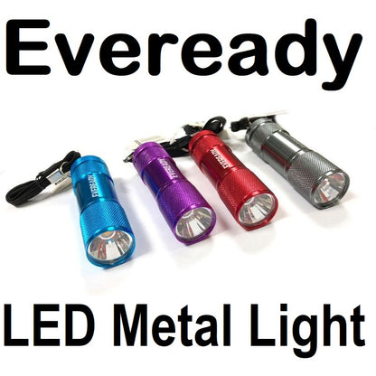 Eveready Compact LED Metal Light Flashlight Torch Flash Light Batteries Included MLHV32