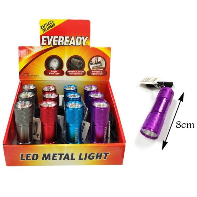 Eveready Compact LED Metal Light Flashlight Torch Flash Light Batteries Included MLHV32