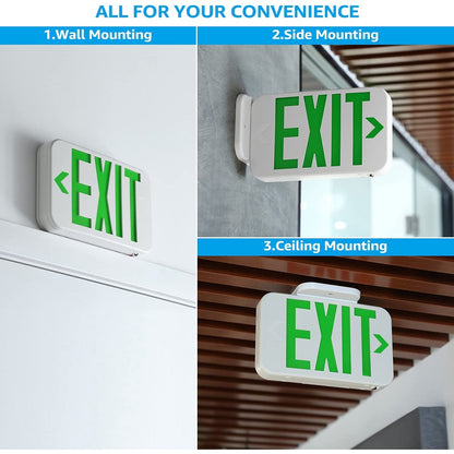 Exit Light EXIT Sign LED Type Green HT 501 HT-501 120/277VAC Emergency Exit Light Single Double Face