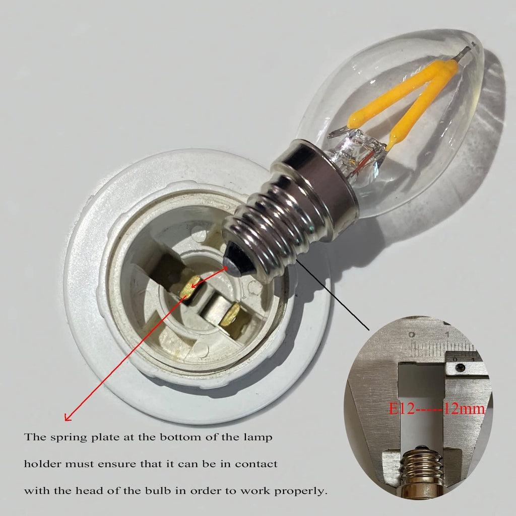 LED Filament Bulb 2W C7 220V E12 2700K Warm White  Night Light Candle Refrigerator Bulb Non-dimmable