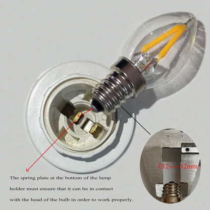 LED Filament Bulb 2W C7 220V E12 2700K Warm White  Night Light Candle Refrigerator Bulb Non-dimmable
