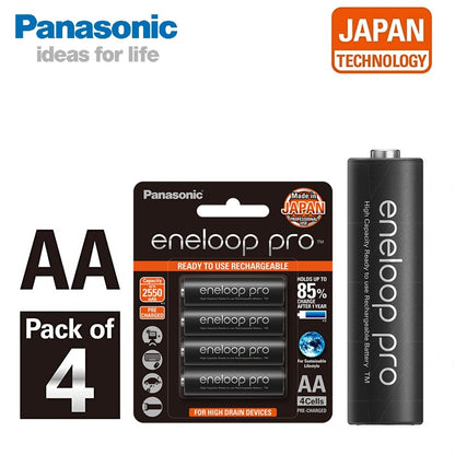 Panasonic Eneloop PRO AA 4pcs 2550mAh 1.2V Rechargeable Battery min. 2450mAh BK-3HCCE/4BT HRM6 Ni-MH