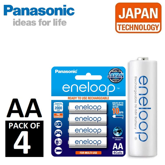 Panasonic Eneloop AA 4pcs 2000mAh 1.2V Rechargeable Battery min.1900mAh BK-3MCCE/4BT HRM6 AA Ni-MH