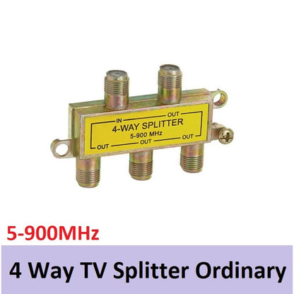 LQD 4 Way Cable TV Splitter Ordinary Metal Case Suitable from 5-900MHz VHF UHF TV and FM radio