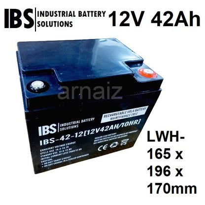 IBS 12V 42Ah SLA VRLA Rechargeable Battery IBS-42-12 10Hr Valve Regulated Sealed Lead-Acid Battery