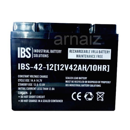 IBS 12V 42Ah SLA VRLA Rechargeable Battery IBS-42-12 10Hr Valve Regulated Sealed Lead-Acid Battery