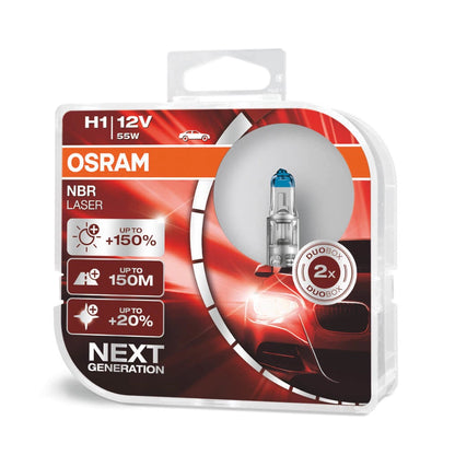 Osram H1 (2pcs) Night Breaker Laser Bulb Lamp 12V 55W P14.5S Duo Box Halogen Headlight Lamp 64150NBU