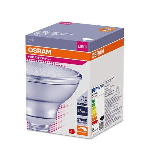 Osram PARATHOM DIM PAR30 75 10W/2700K E27 36D Warm White LED Lamp with Reflector Retrofit Screw Base