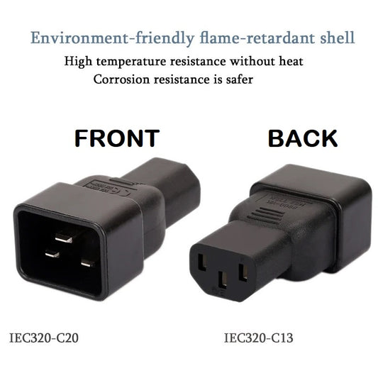 IEC Adapter (1pc) C20 to C13 15A 250V PDU Power Adapter Server Computer Power Adapter IEC C13 To C20