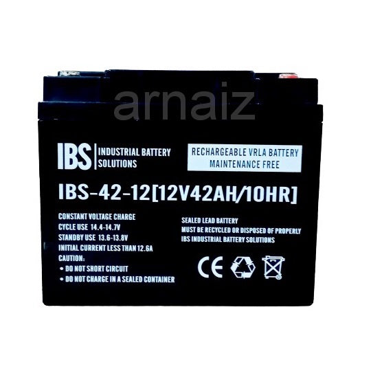 IBS 12V 42Ah SLA VRLA Rechargeable Battery IBS-42-12 10Hr Valve Regulated Sealed Lead-Acid Battery