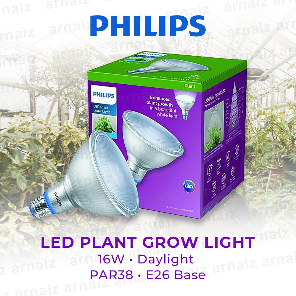 Philips LED Plant Grow Light Bulb 16W Daylight E26 Base PAR38 Indoor Lamp 16 Watts House Plant Lamp