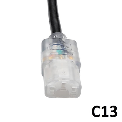 Power Cord NEMA5-15P To Straight C13 18/3 5M Hospital Grade Transparent Plugs Black Cord 5 Meters