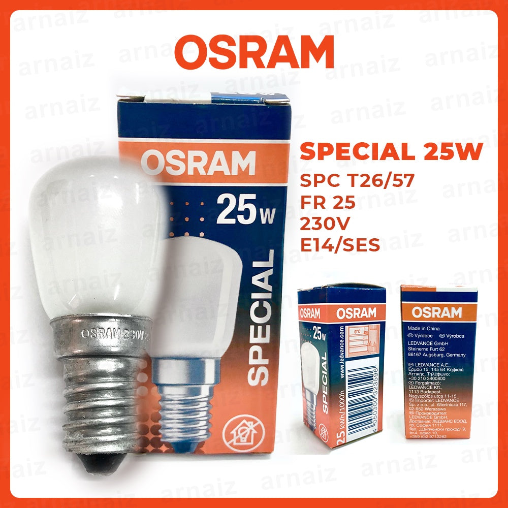 Osram Ref Bulb 25W 230V E14 Special Frosted Incandescent Lamp FR 25 Fridge Refrigerator Sewing Lamp