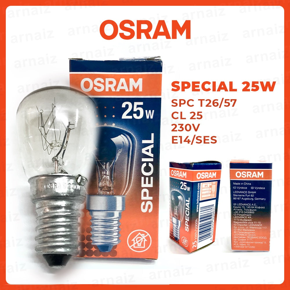 Osram Ref Bulb 25W 230V E14 Special Clear Incandescent Lamp CL 25 Fridge Refrigerator Sewing Lamp