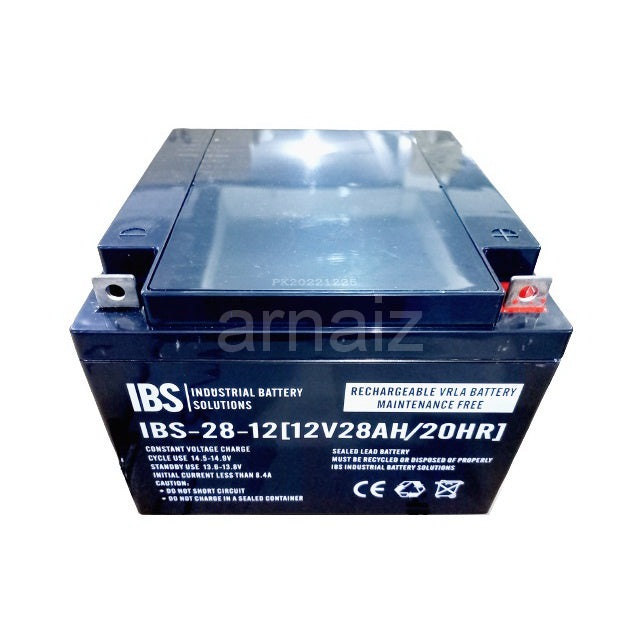 IBS 12V 28Ah SLA Rechargeable Battery IBS-28-12 20Hr Valve Regulated Sealed Lead-Acid Battery VRLA