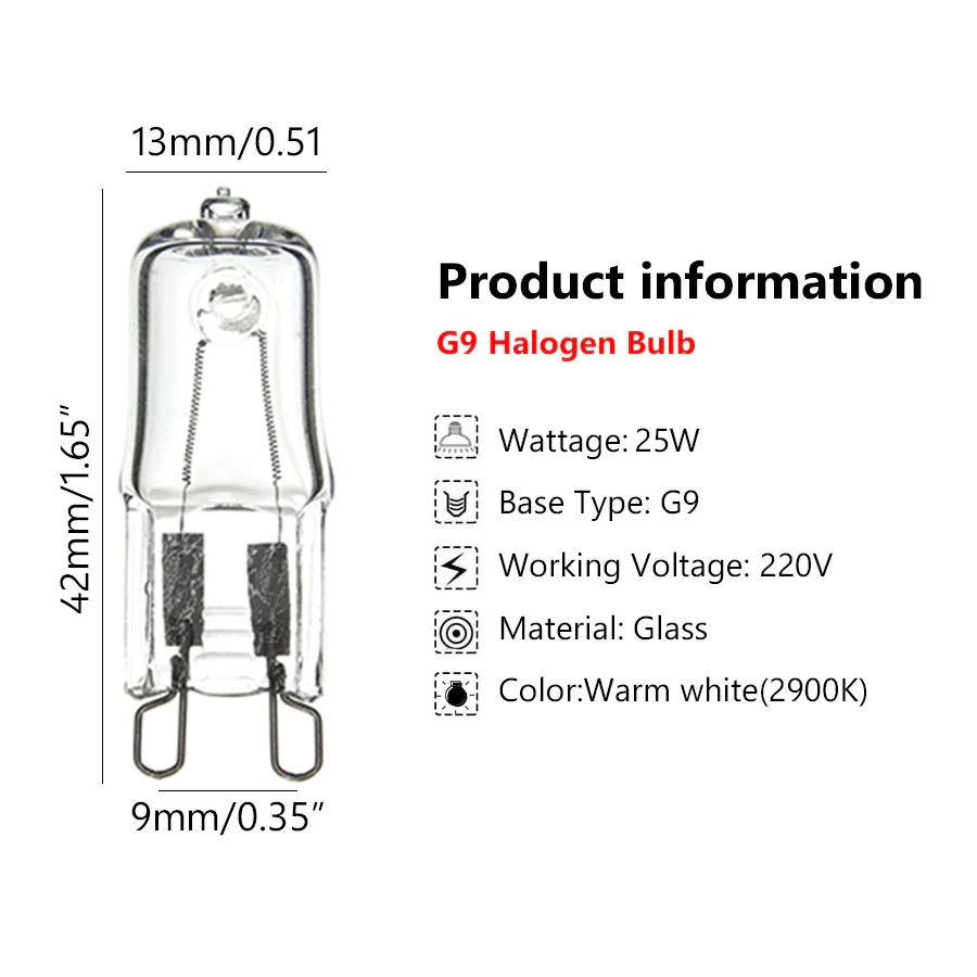 Halogen Peanut Bulb 220V 25W G9 Clear China Crystal Lamp Halogen Bulb 220Volts 25 Watts