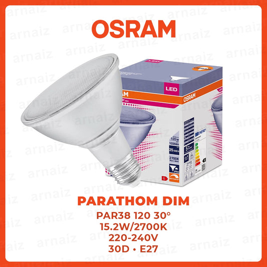 Osram PARATHOM DIM PAR38 120 15.2W/2700K E27 30D Warm White LED Lamp W Reflector Retrofit Screw Base