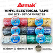 Armak Electrical Tape (10pcs) BIG Size 16m Vinyl Electrical Tape 0.16m ...