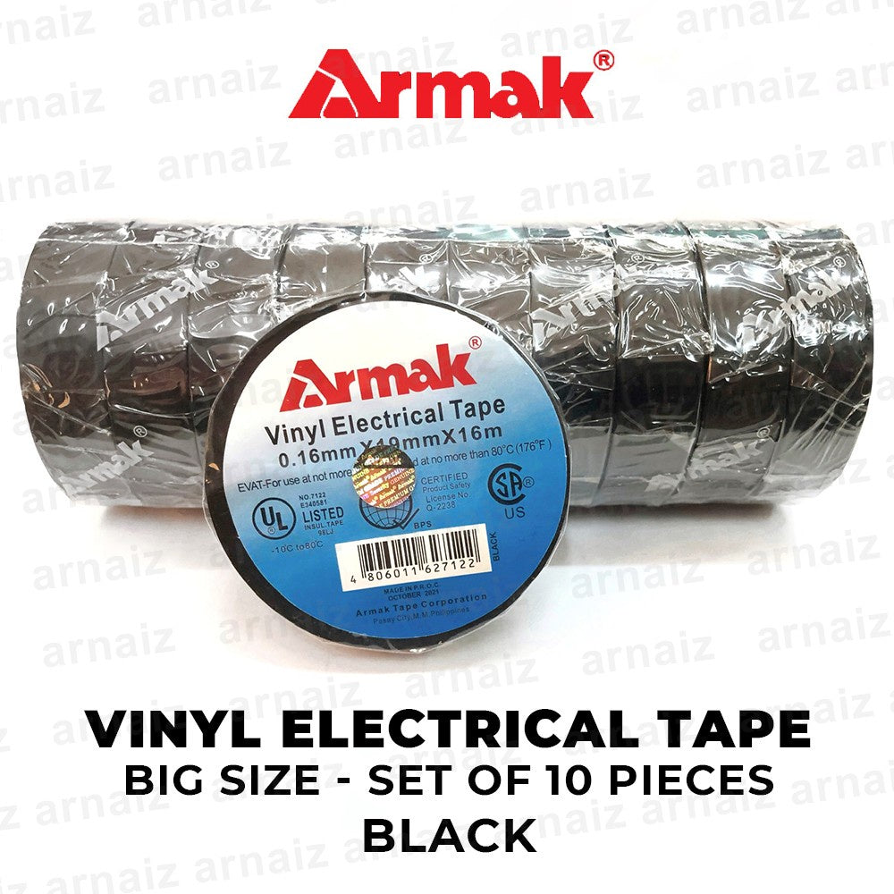 Armak Electrical Tape (10pcs) BIG Size 16m Vinyl Electrical Tape 0.16mm x 19mm x 16m Wholesale