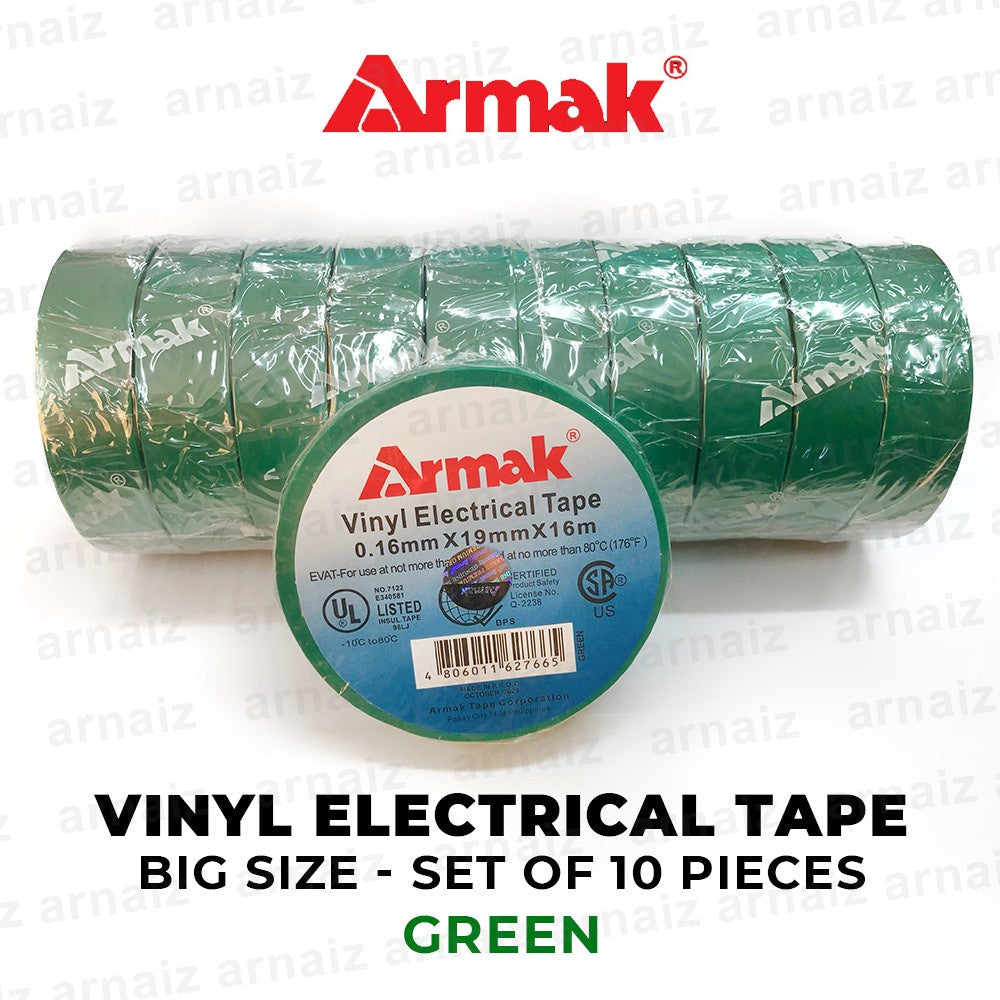 Armak Electrical Tape (10pcs) BIG Size 16m Vinyl Electrical Tape 0.16mm x 19mm x 16m Wholesale