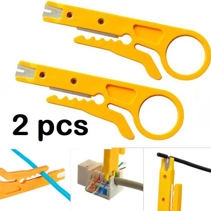 2 pcs Network Wire Punch Down Tool Cutter Stripper Cat5E Cat6 IDC Insertion Wire Knife Crimping Tool