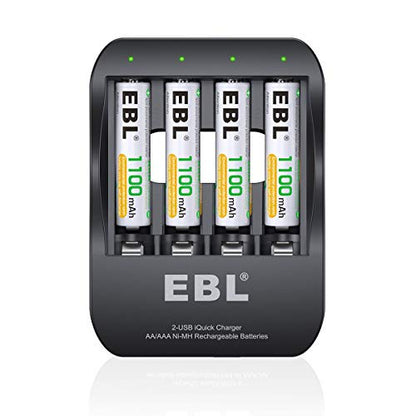 EBL LN-6201 4 Bay Quick Smart Battery Charger For AA AAA Ni-MH Ni-CD Batteries 4 Slots Fast Charging