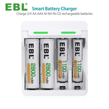 EBL LN-6105 4 Bay Portable Smart USB Battery Charger With Fast Charging For AA AAA Batteries NQ005