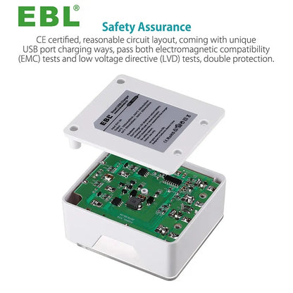 EBL LN-6105 4 Bay Portable Smart USB Battery Charger With Fast Charging For AA AAA Batteries NQ005