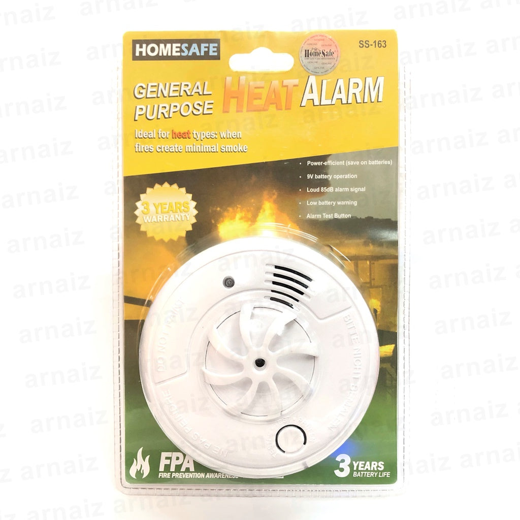 LQD HomeSafe SS-163 General Purpose Heat Alarm 9V Garvan Heat Detector