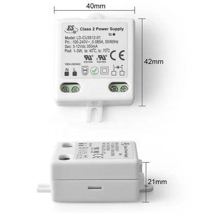 LD-CU7012-01 Constant Current LED Driver 6W 700mA ES Luminux CE UL CUL AC-DC 700ma 3-12v Class 2