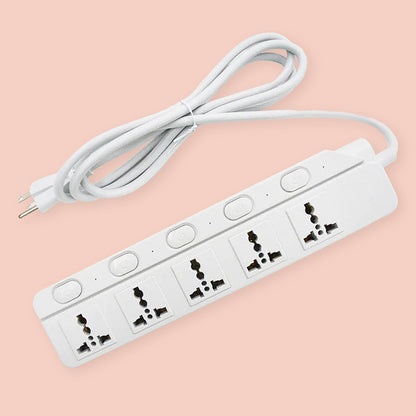 OMNI 5 Gang Individual Switch Extension Cord WED-350 WED350 5 Universal Outlet Power Strip