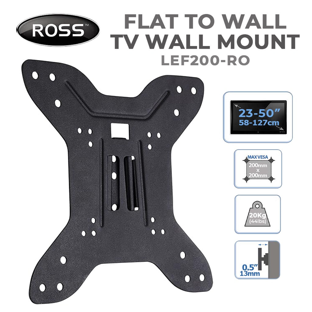 LQD Ross LEF200-RO Flat to Wall TV Wall Mount 23-50" Inches LEF200 Fixed