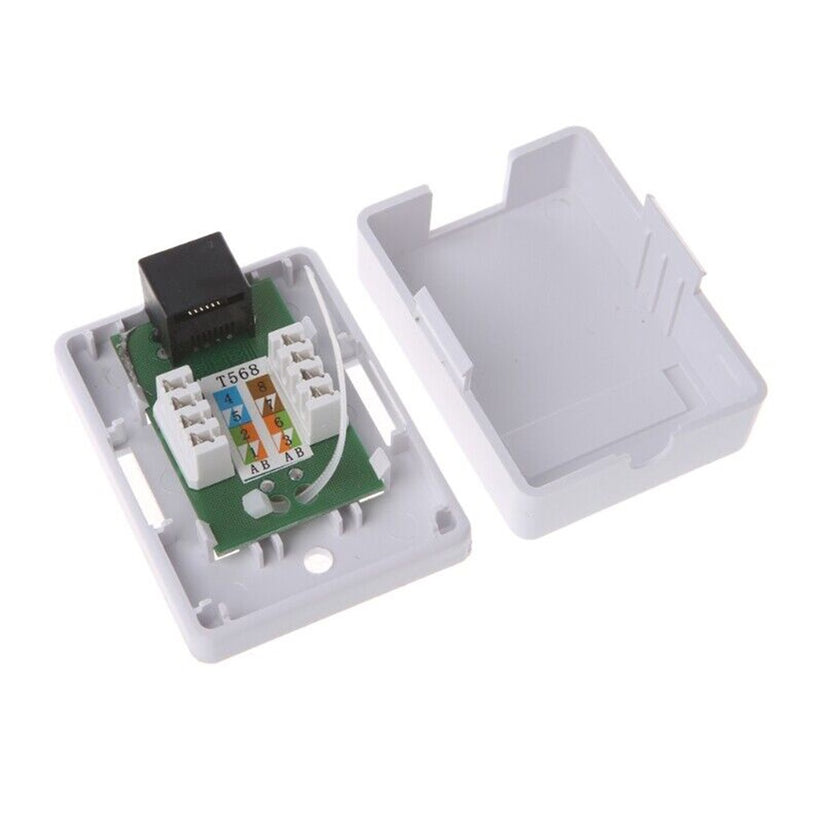 6x Rj 45 Module Empty Box Cat6 Modular Box Surface Mount Box with Adhesive cat 6 RJ45-8P8C Singl ...