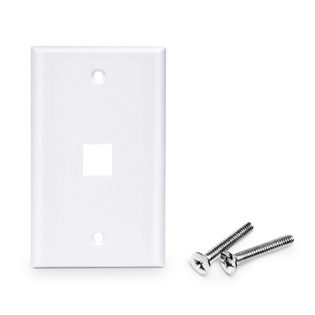 Faceplate Single Port IO Keystone Face Plate 1 Port ABS Wall Plate For Rj45 White Information Outlet