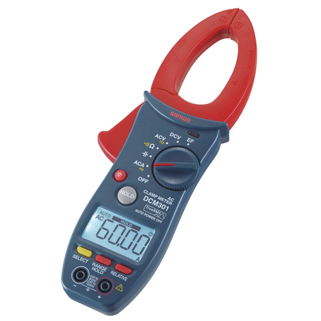 Sanwa DCM301 Digital Clamp Meter 1000 Amps AC TRMS EF NCV Detection