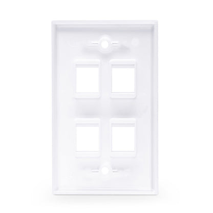 Faceplate 4 Port IO Keystone Face Plate 4 Port ABS Wall Plate For Rj45 White Information Outlet