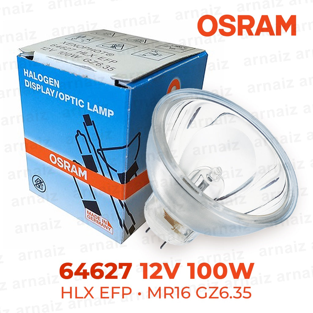 Osram 64627 HLX 100W 12V MR16 Tungsten Halogen Lamp Display Optic Reflector Osram EFP 64627