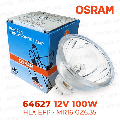 Osram 64627 HLX 100W 12V MR16 Tungsten Halogen Lamp Display Optic Reflector Osram EFP 64627