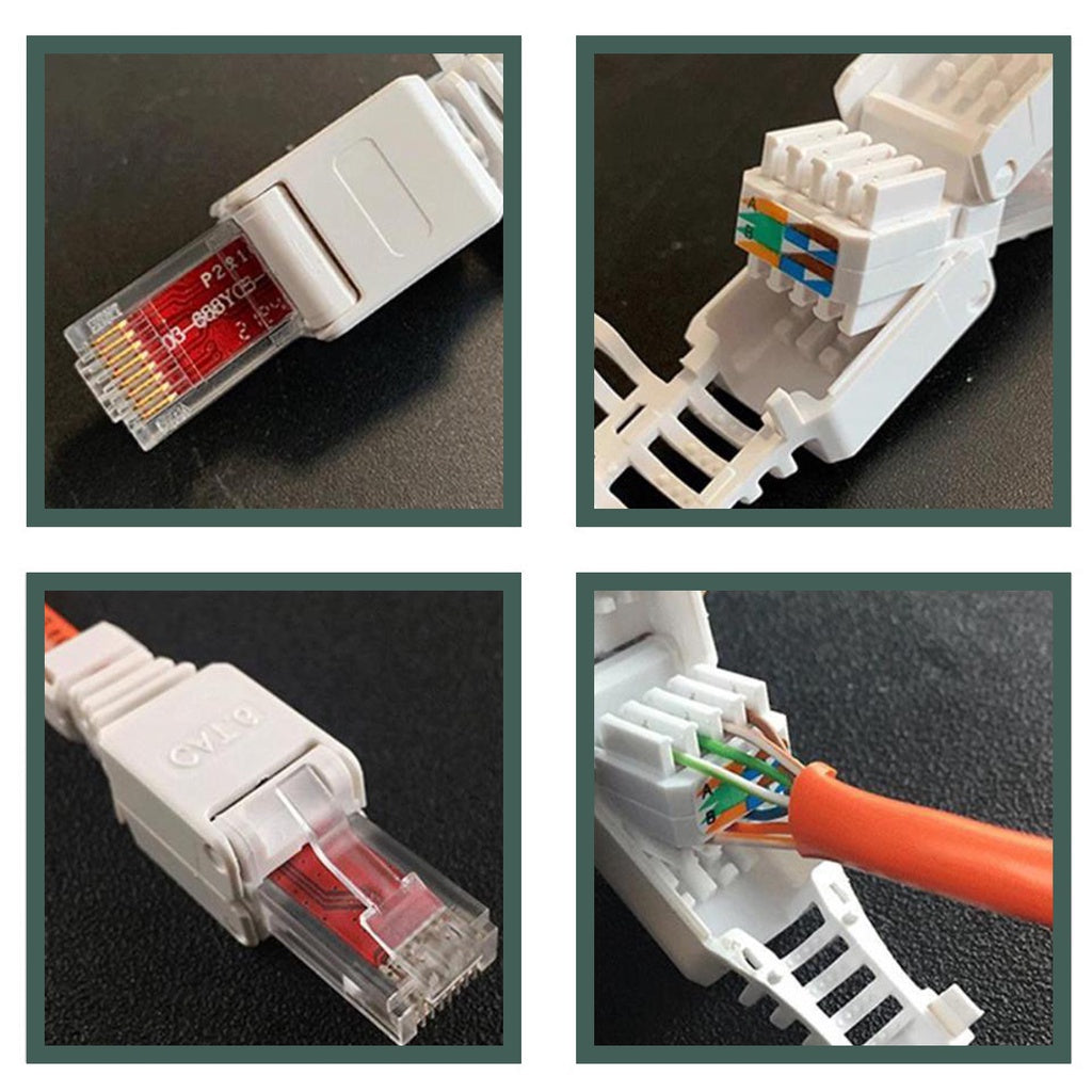 RJ45 Network Plug CAT 6 UTP Unshielded Tool Free Tool less Modular Con ...