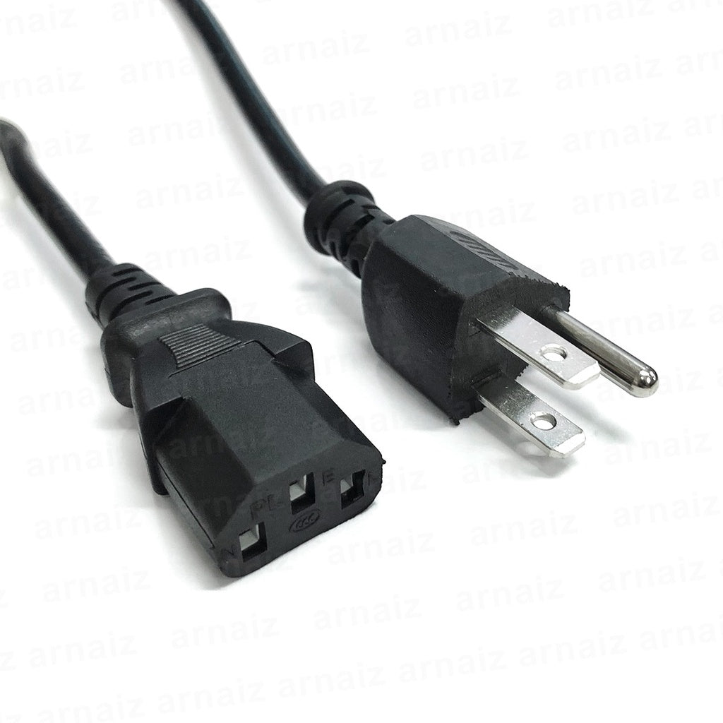 AC CPU Power Cord US Plug for PC Computer Printer Monitor Rice Cooker 3 Prong Male Jack 1.5 Meters